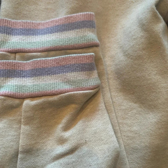 JANIE AND JACK GIRLS SWEATPANTS PANTS FALL WINTER CASUAL JOGGERS TAN PINK SZ 12 - Picture 4 of 6